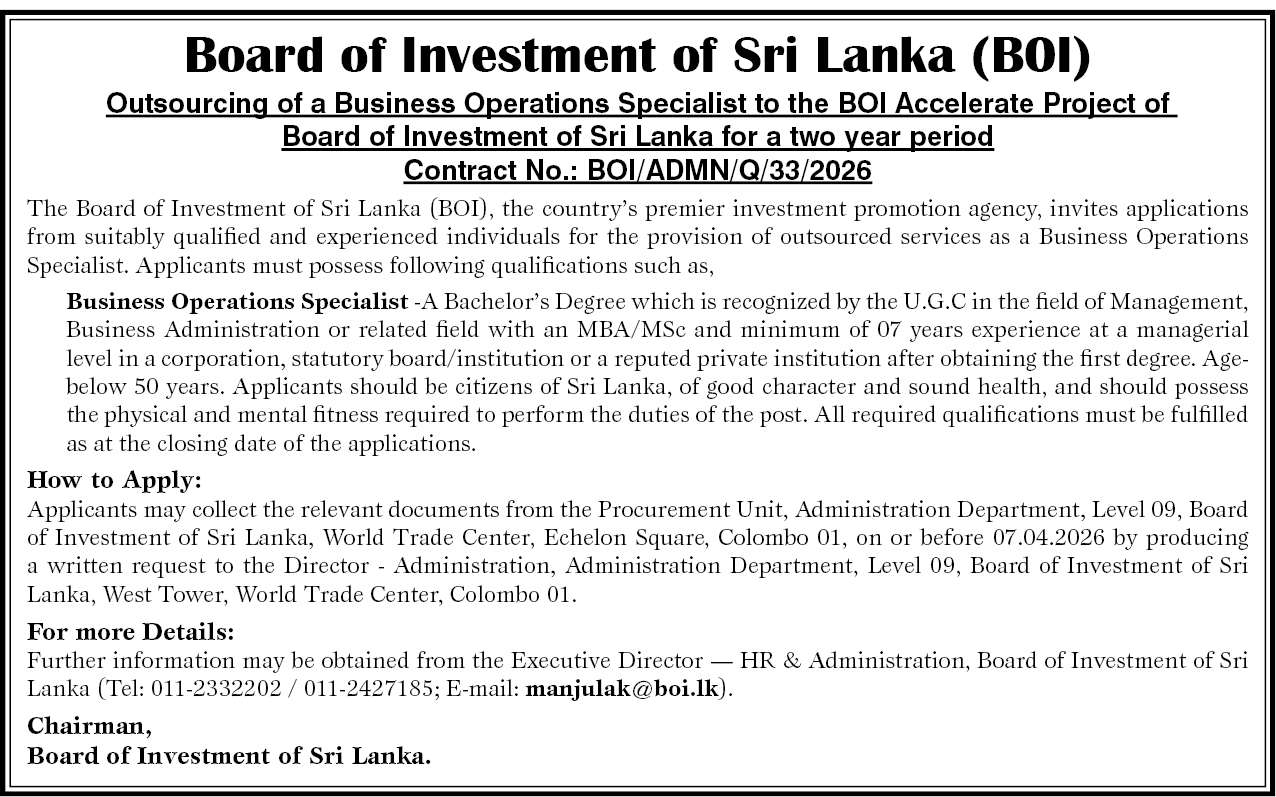 Business Operations Specialist header image