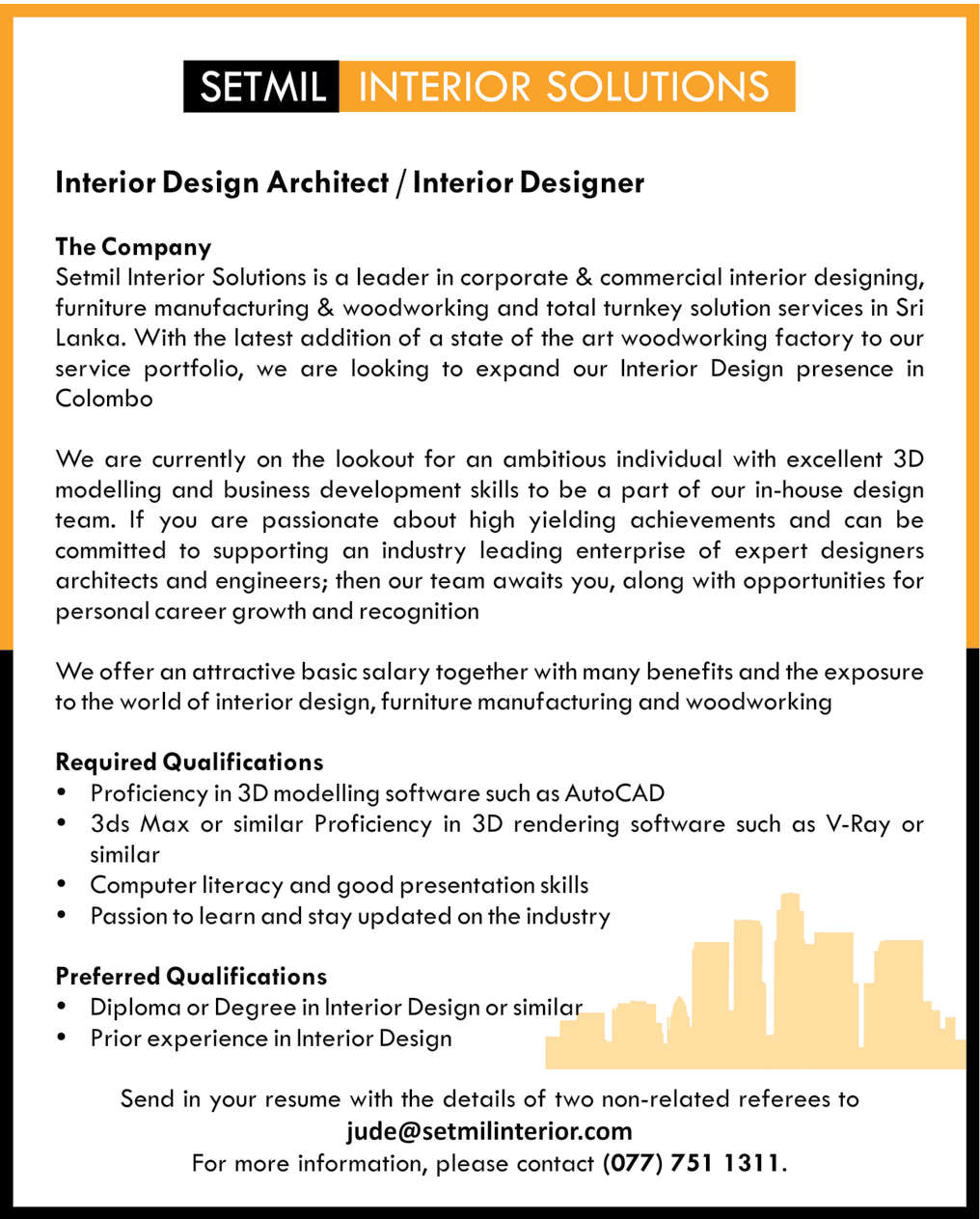 Interior Design Architect/Interior Designer header image