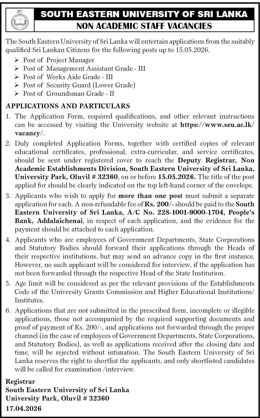 Post of Project Manager header image