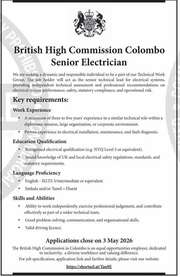 Senior Electrician header image