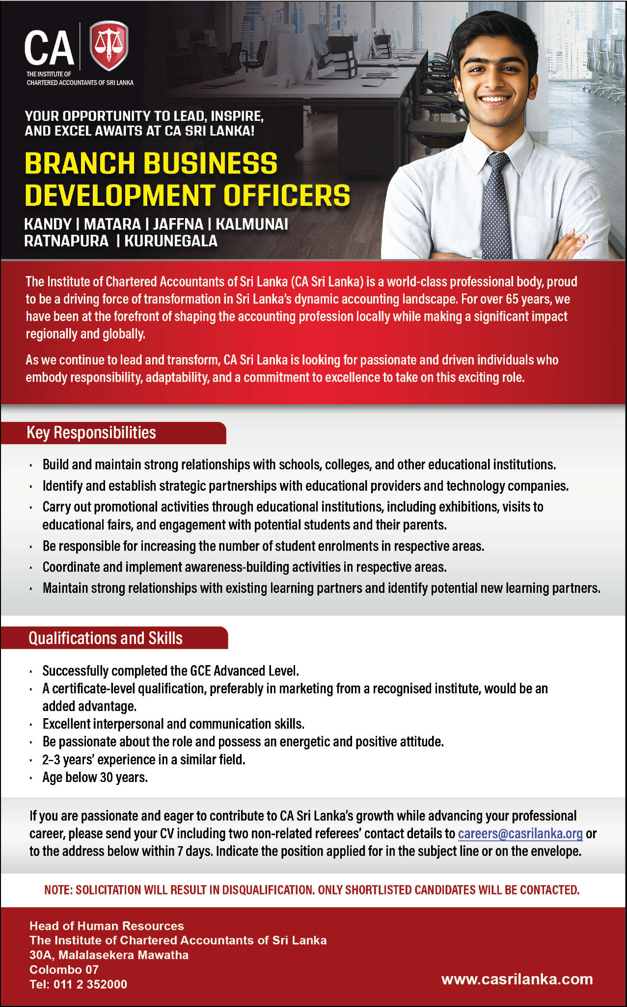 Branch Business Development Officer header image