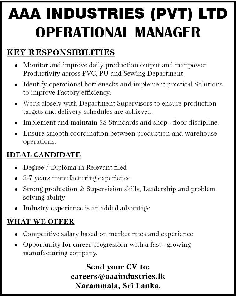 OPERATIONAL MANAGER header image