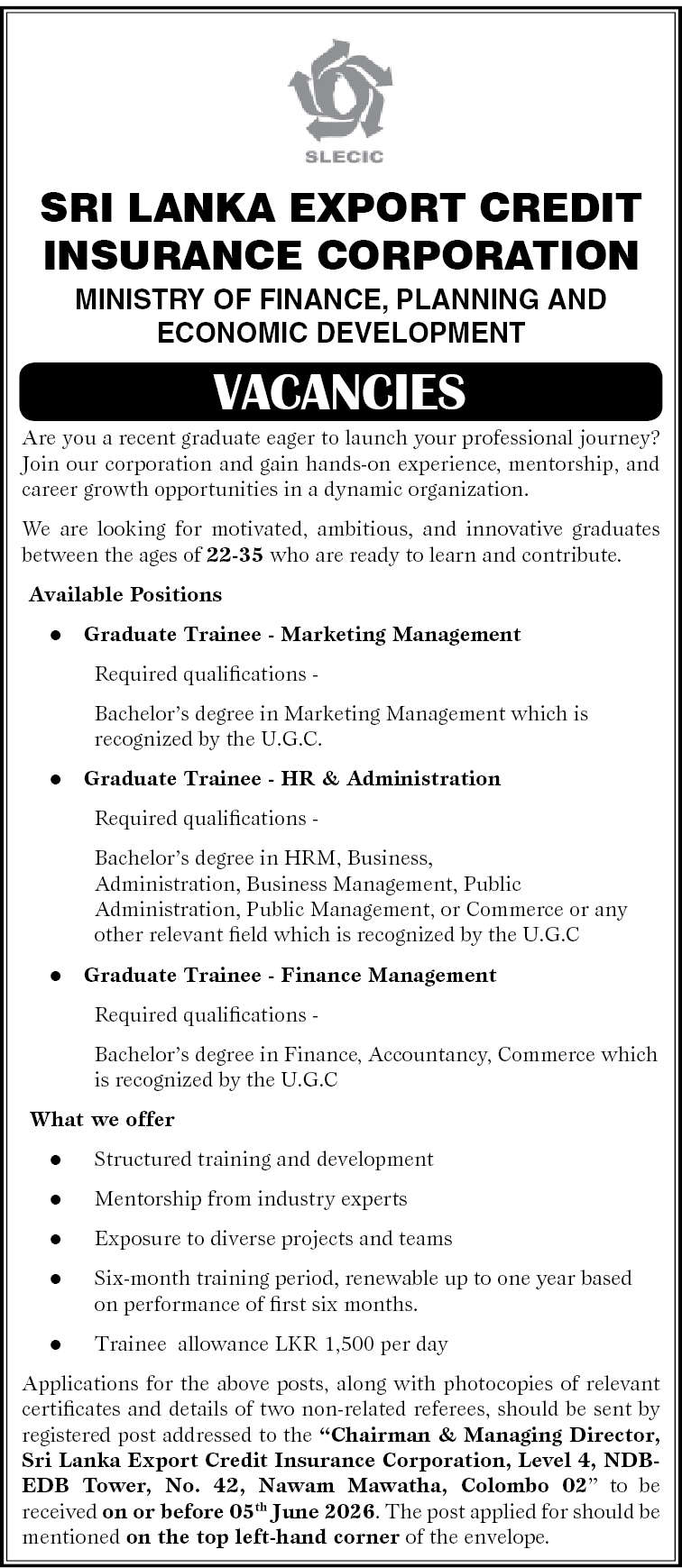 Graduate Trainee - Finance Management header image