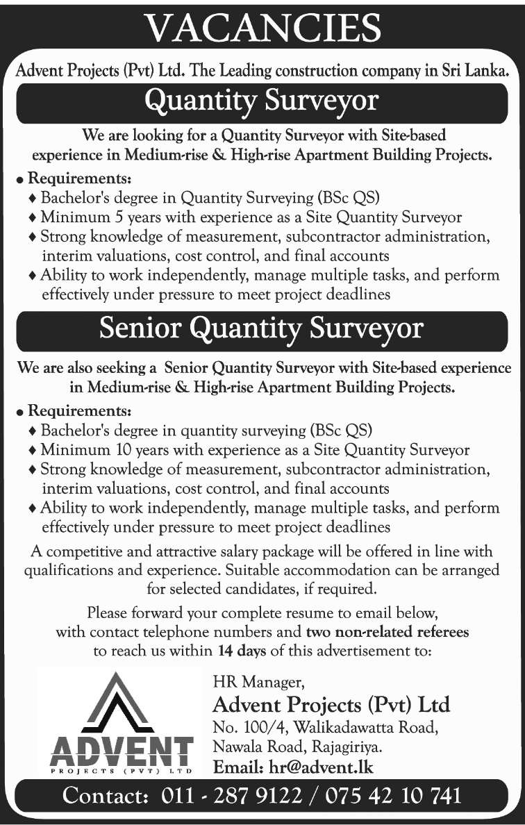 Quantity Surveyor header image