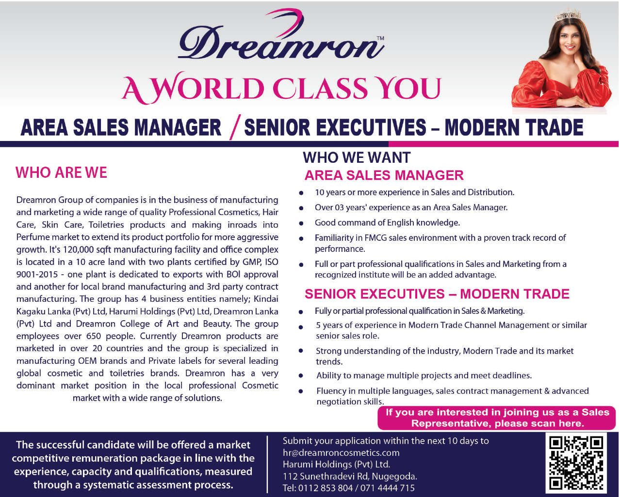 AREA SALES MANAGER header image