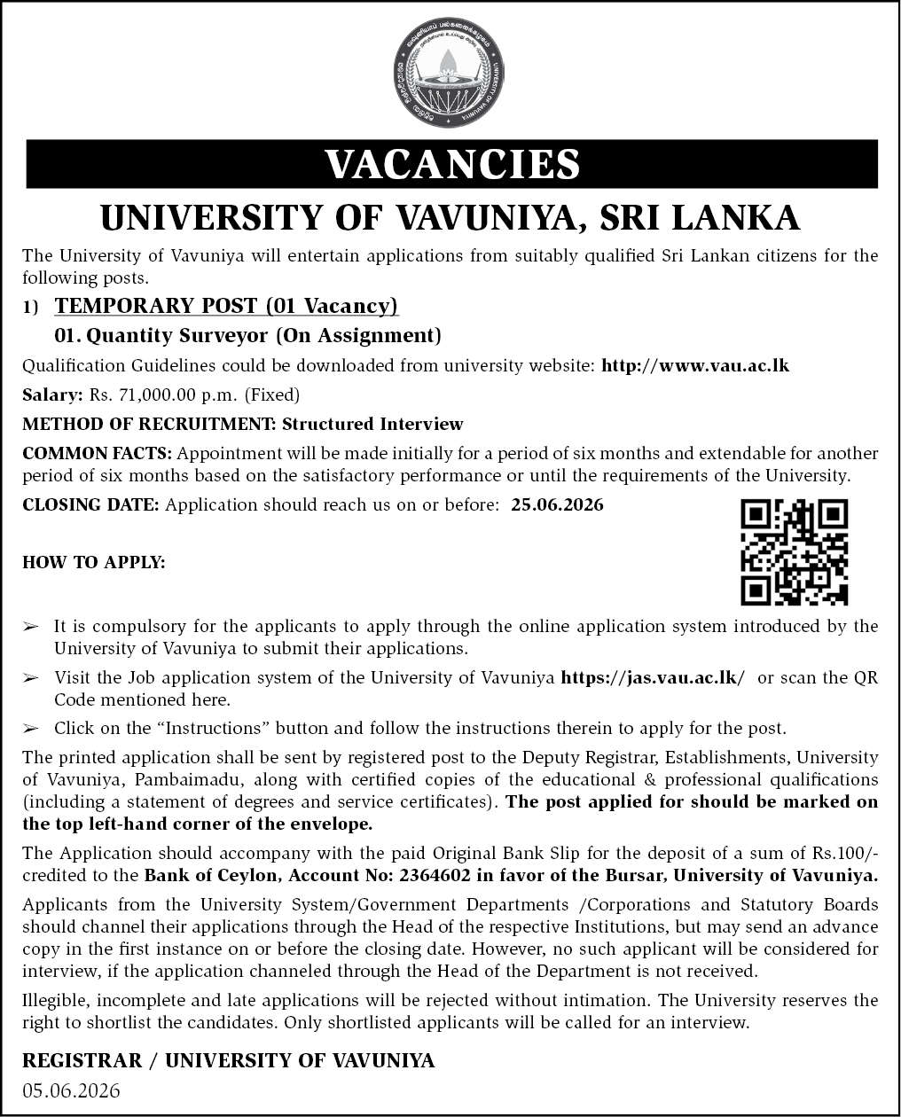 Quantity Surveyor (On Assignment) header image