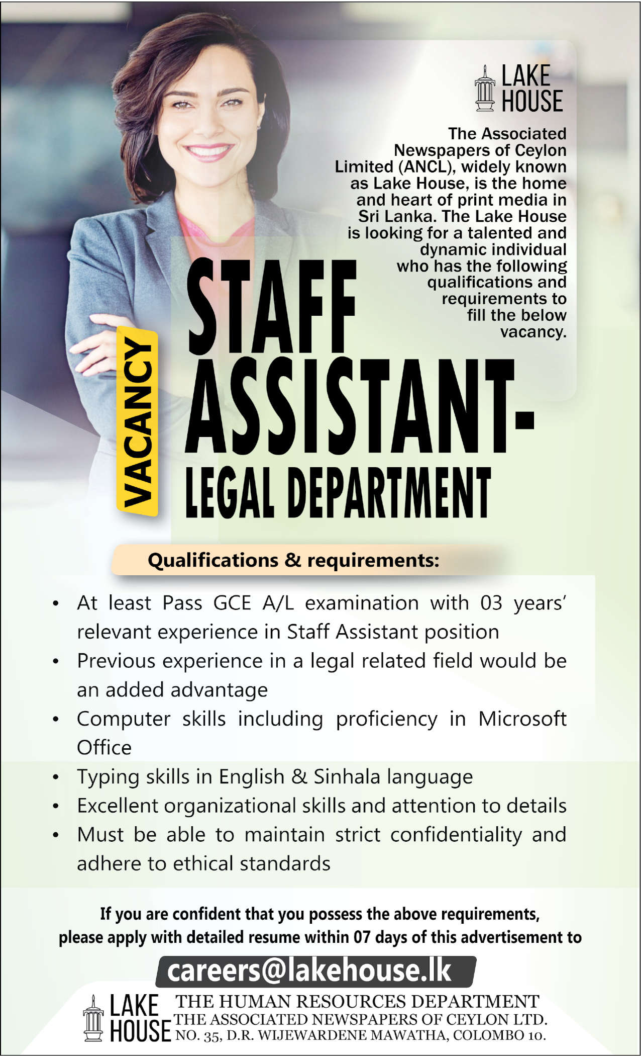 Staff Assistant header image