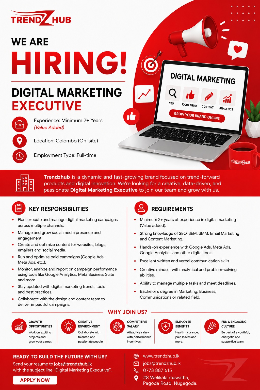 Digital marketing Executive header image