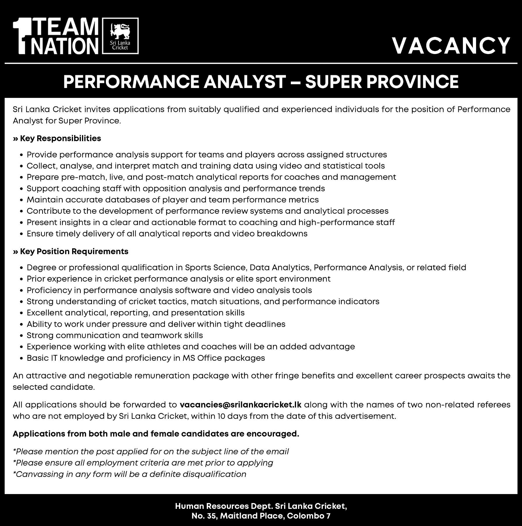 PERFORMANCE ANALYST header image