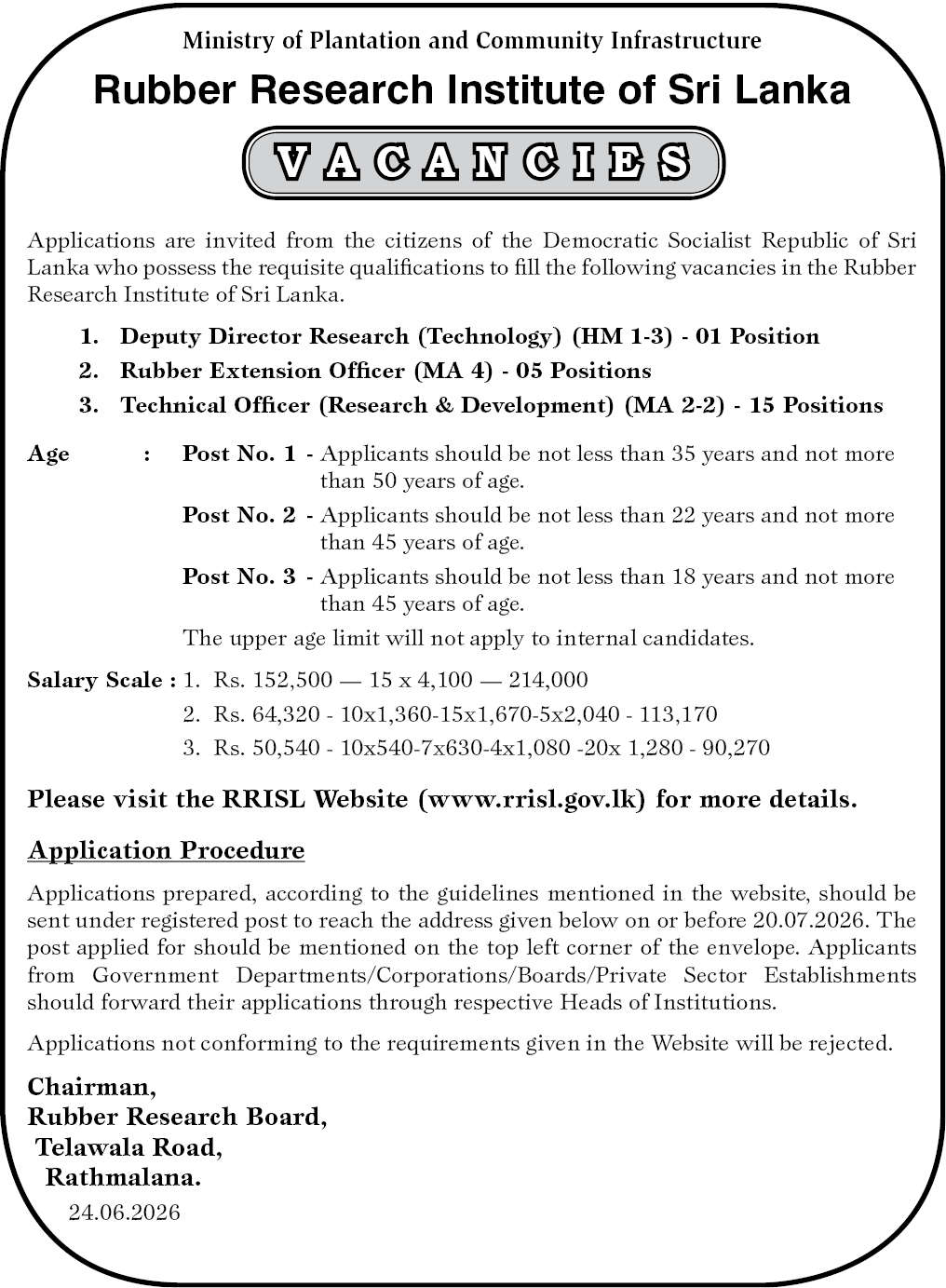 Technical Officer (Research & Development) (MA 2-2) header image