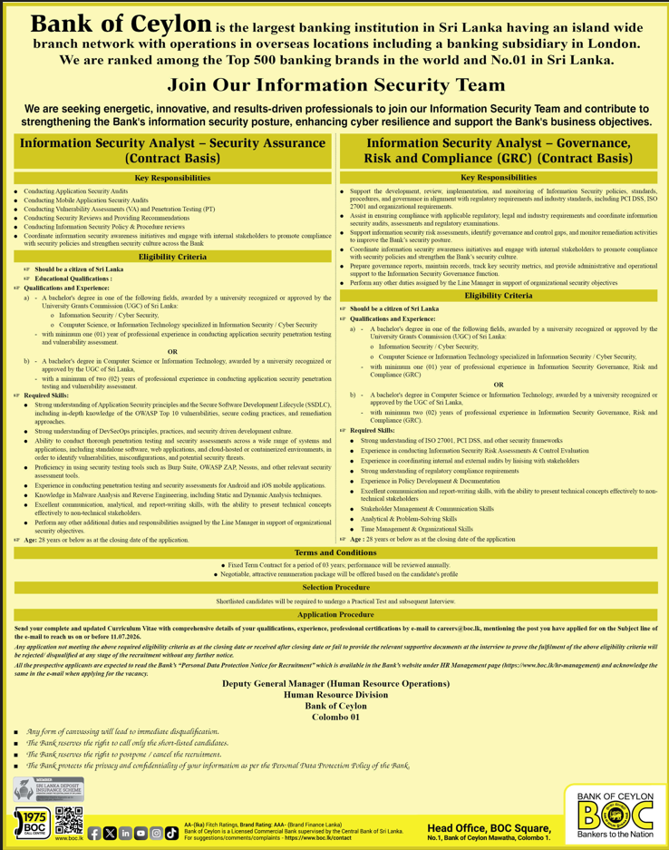 Information Security Analyst - Security Assurance header image