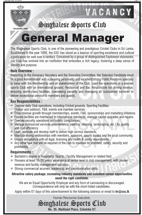 General Manager header image