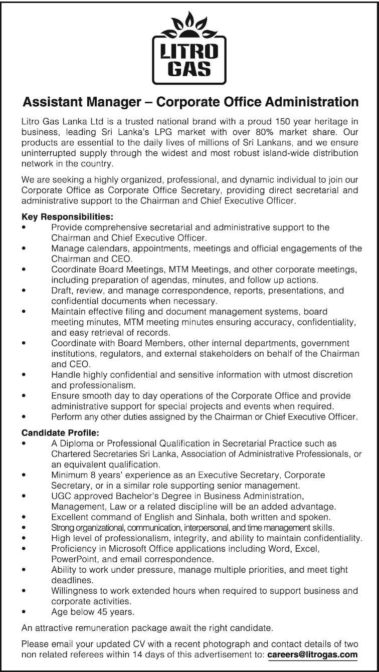 Assistant Manager - Corporate Office Administration header image