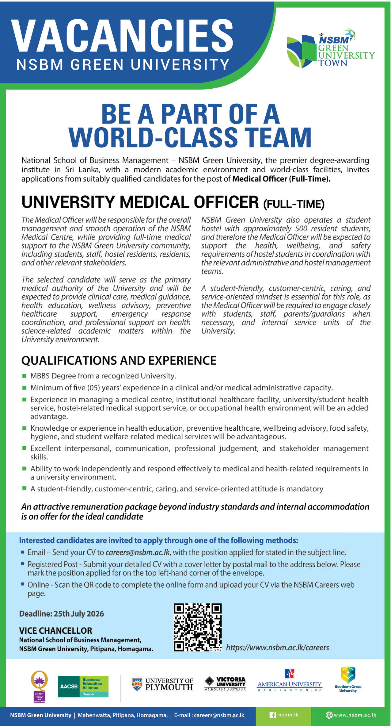 University Medical Officer header image
