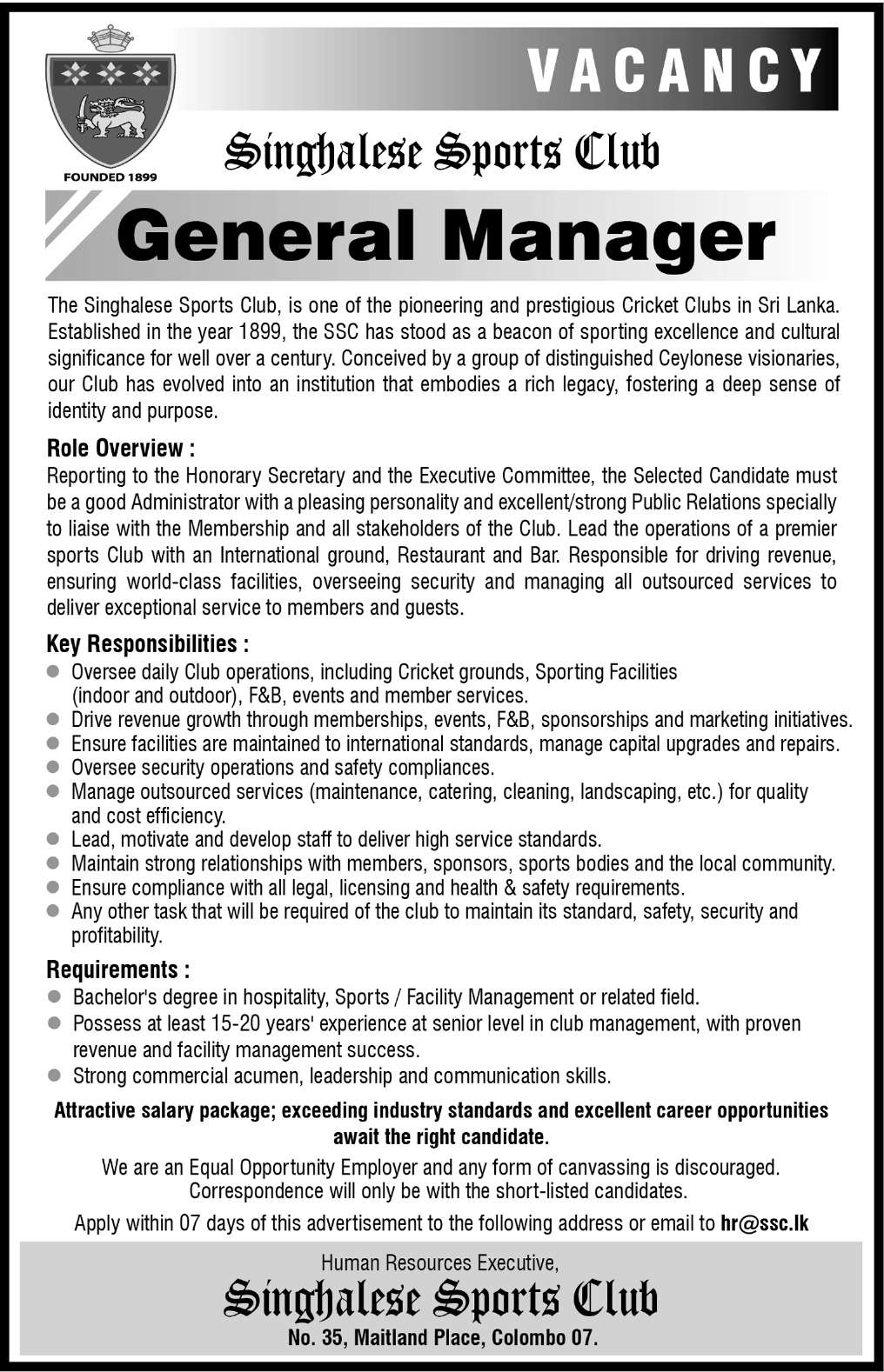 General Manager header image