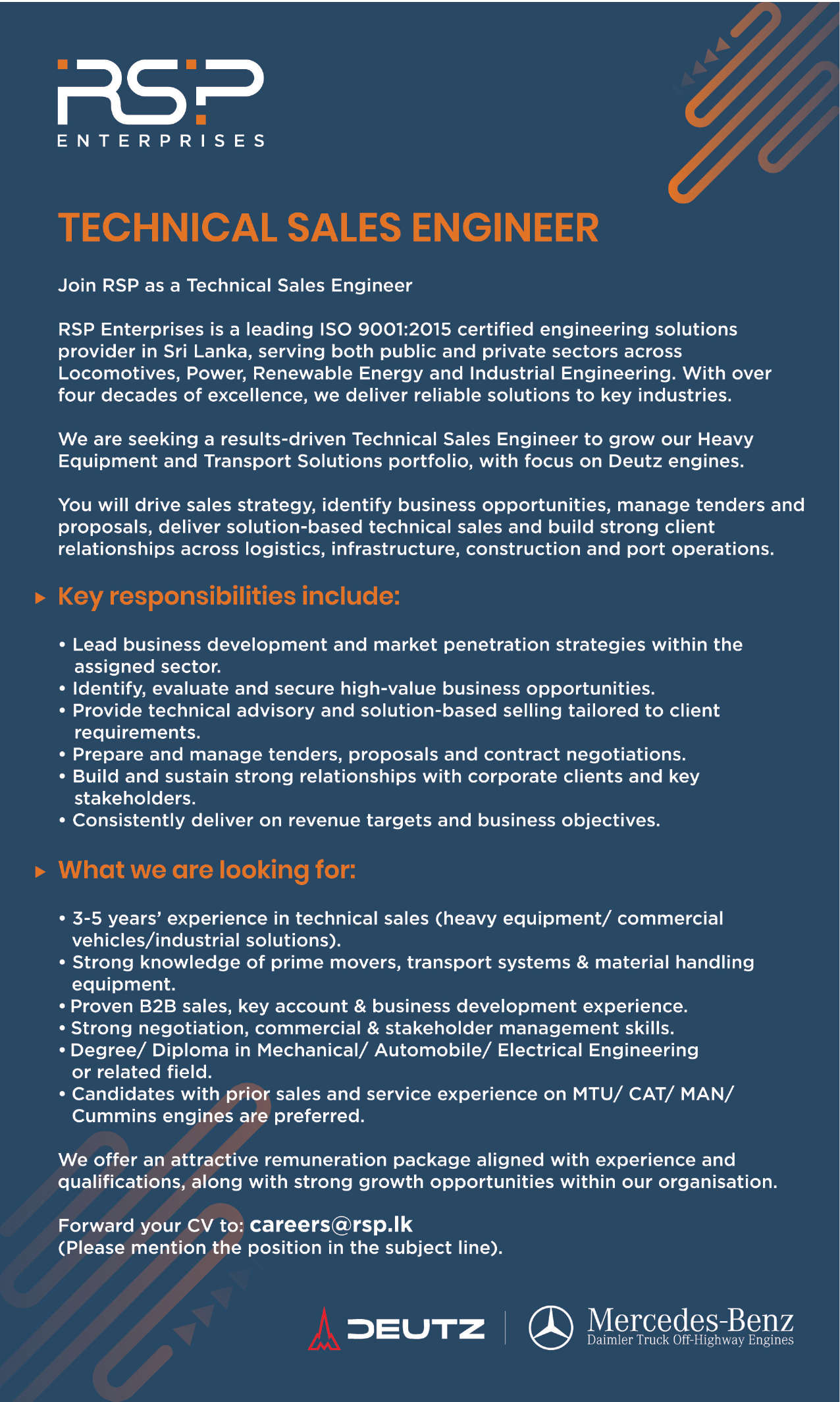 TECHNICAL SALES ENGINEER header image