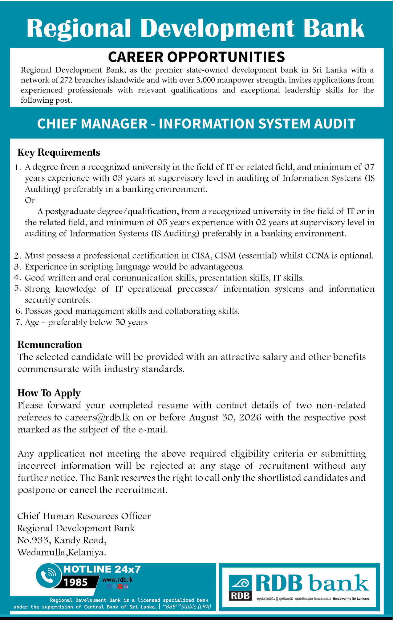 CHIEF MANAGER header image