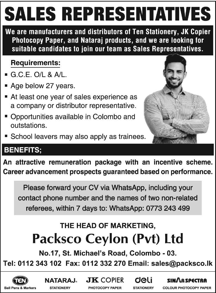 SALES REPRESENTATIVES header image