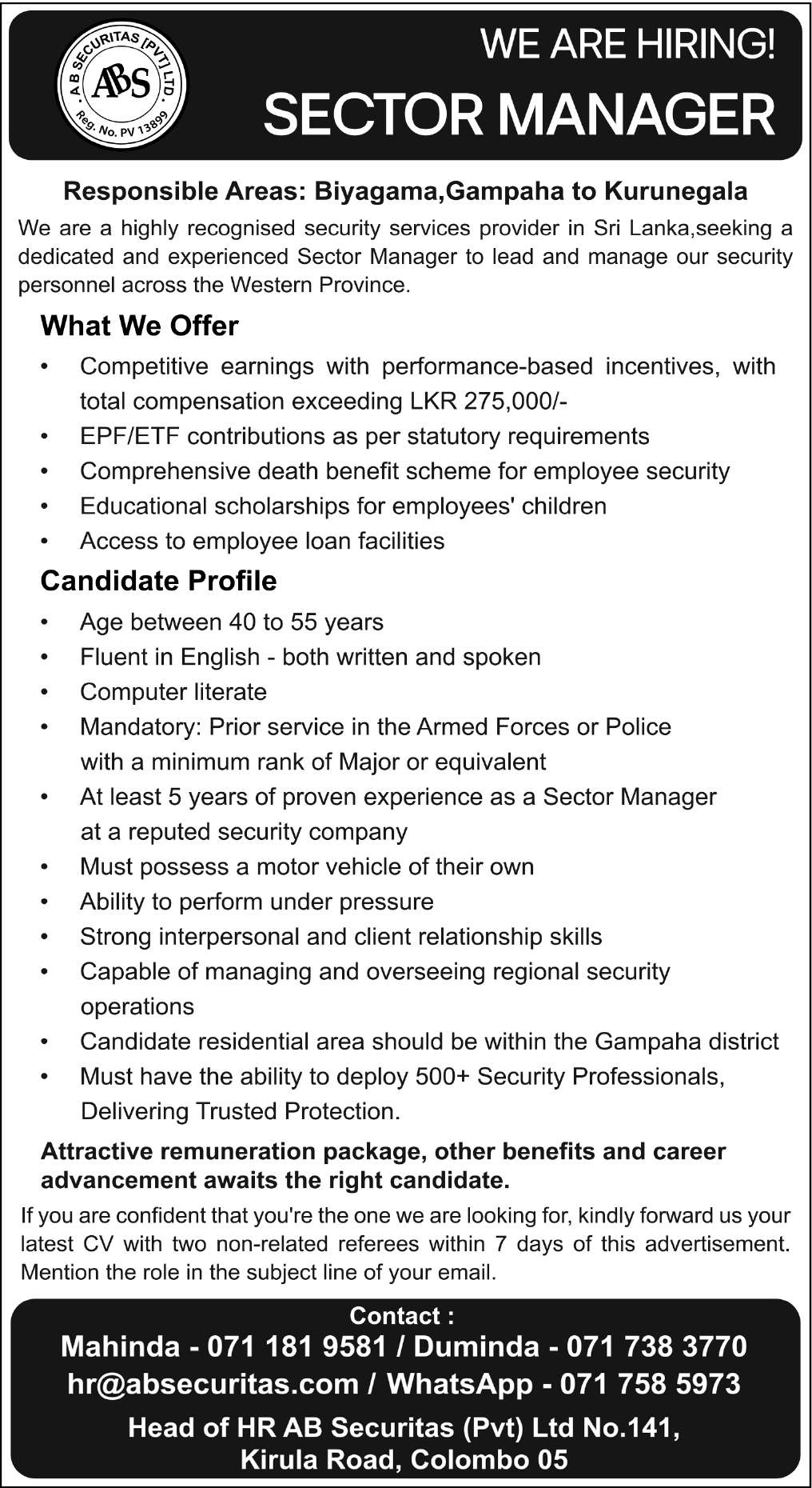 SECTOR MANAGER header image