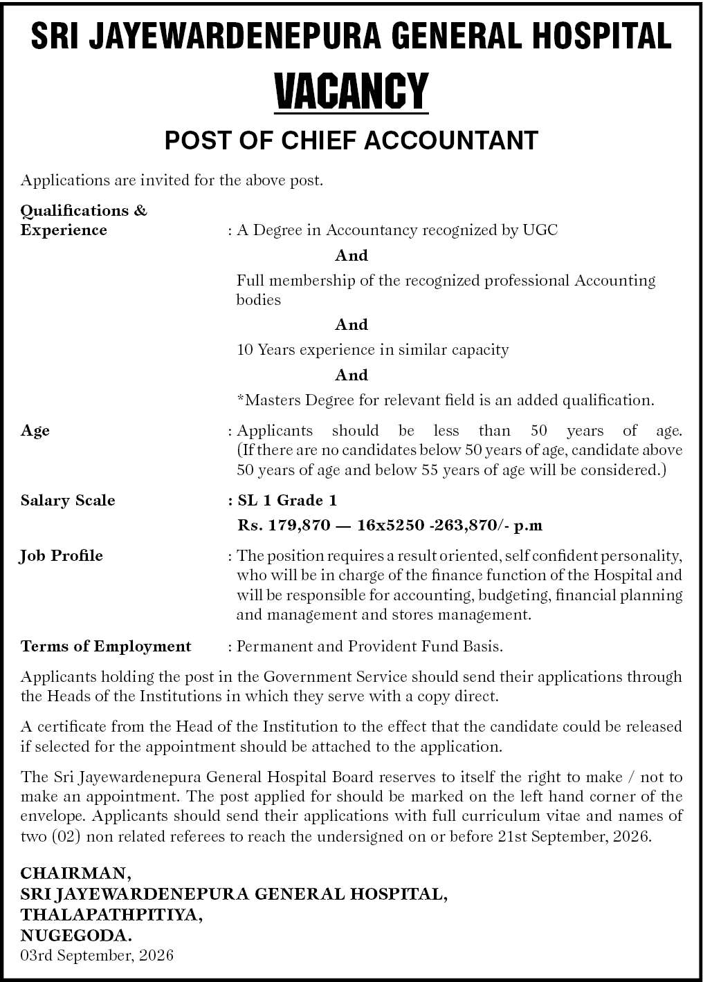 CHIEF ACCOUNTANT header image